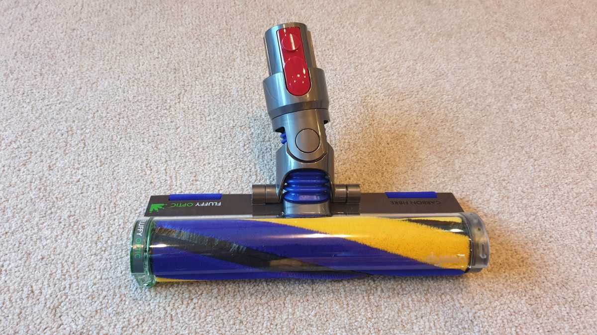 A view of the topside of the Dyson V15S Detect Submarine Fluffy Optic head