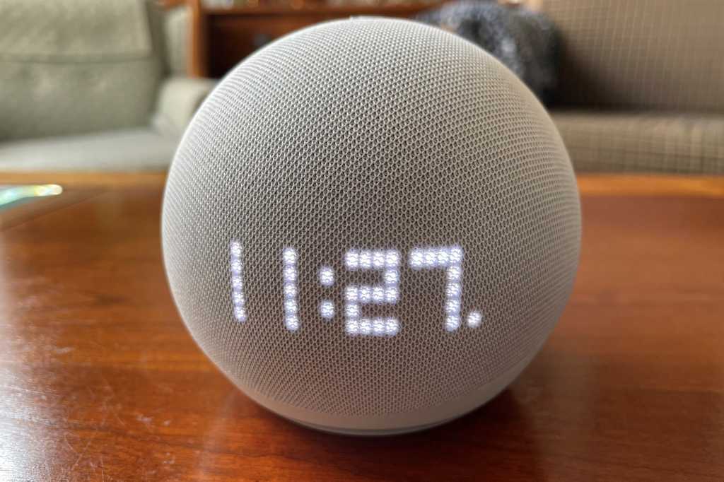 Time displayed on Amazon Echo Dot with Clock (5th Gen)