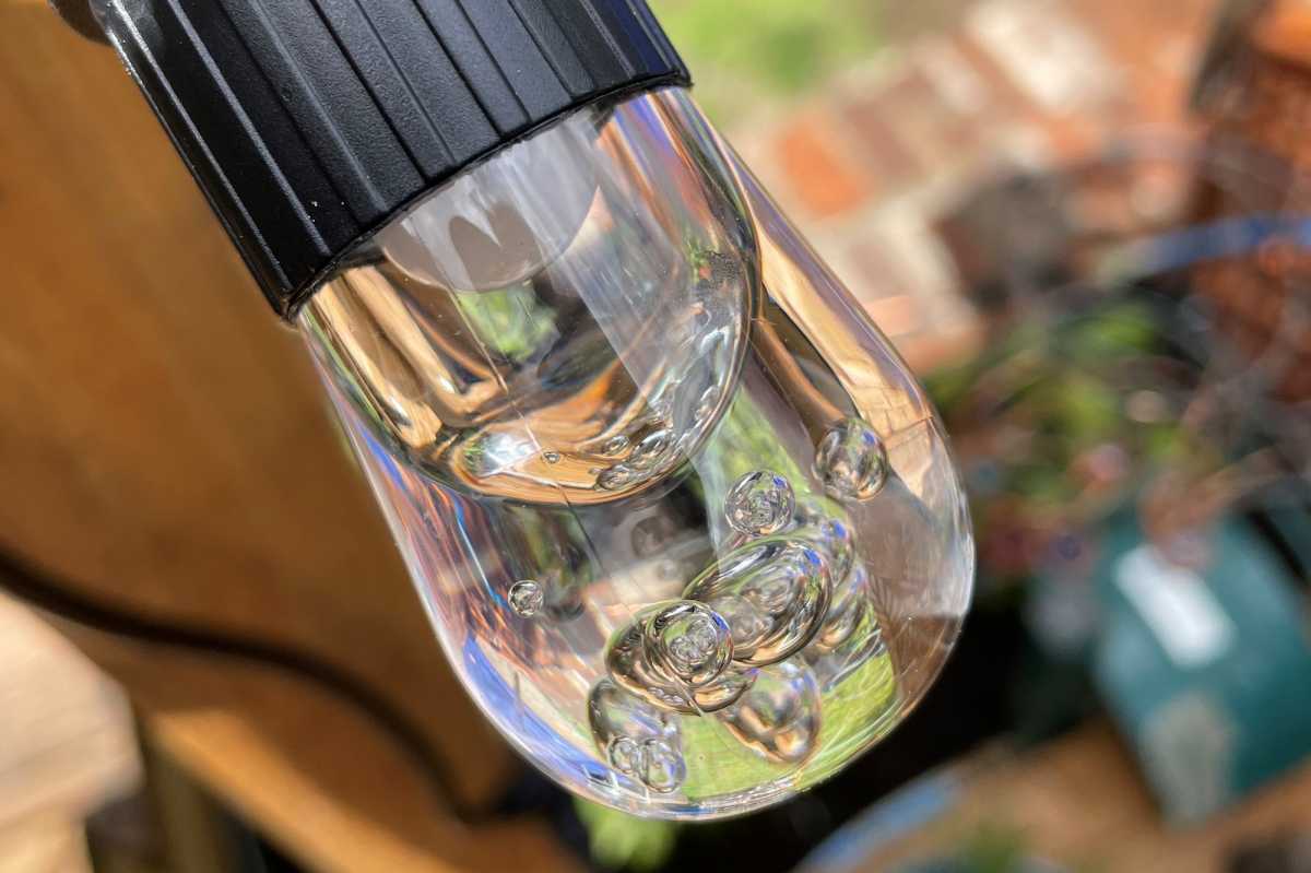 Bubbles inside an Enbrighten Wi-Fi Café Light