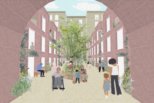 Pollard Thomas Edwards plans for the Barnsbury Estate in London - family mews homes