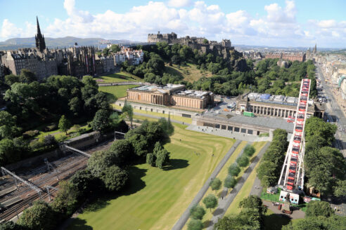 Hoskins Architects' transformed Scottish National Gallery from Scott Monument