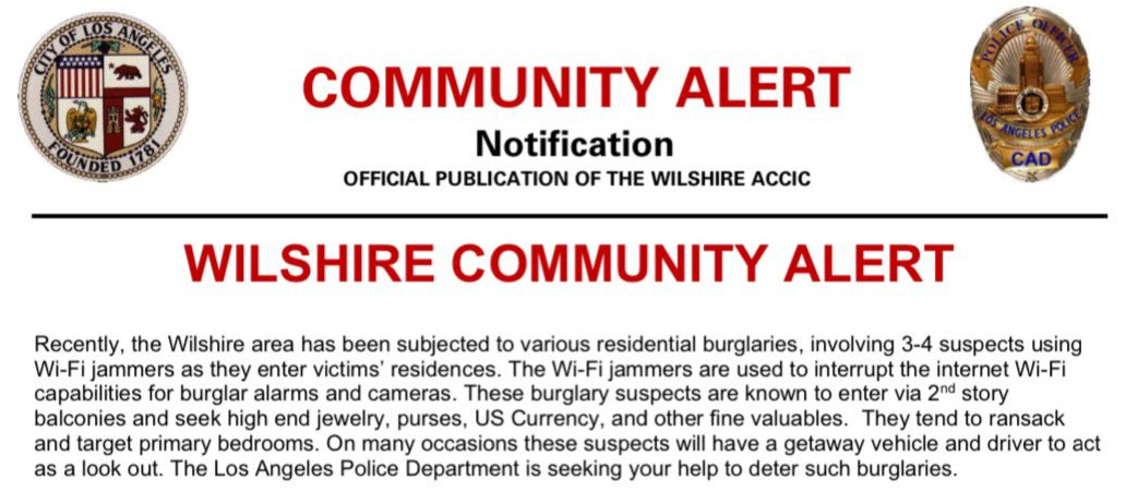 LAPD Wi-Fi Jamming Warning