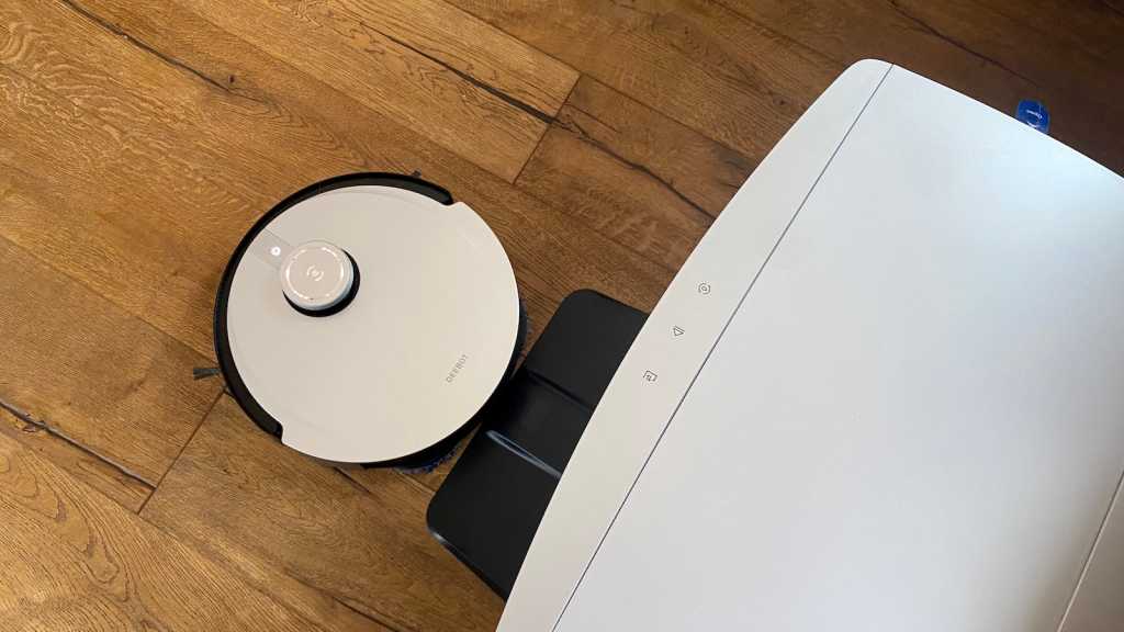 Robot vacuum leaving its auto-empty station