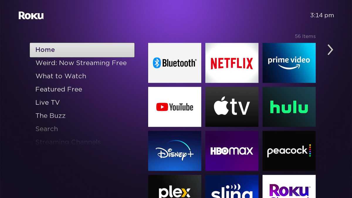 Roku Ultra home screen