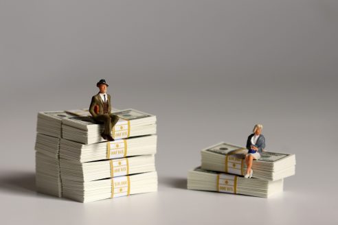 Shutterstock gender pay gap miniature figures