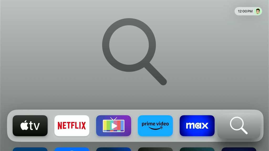 The search icon on Apple TV