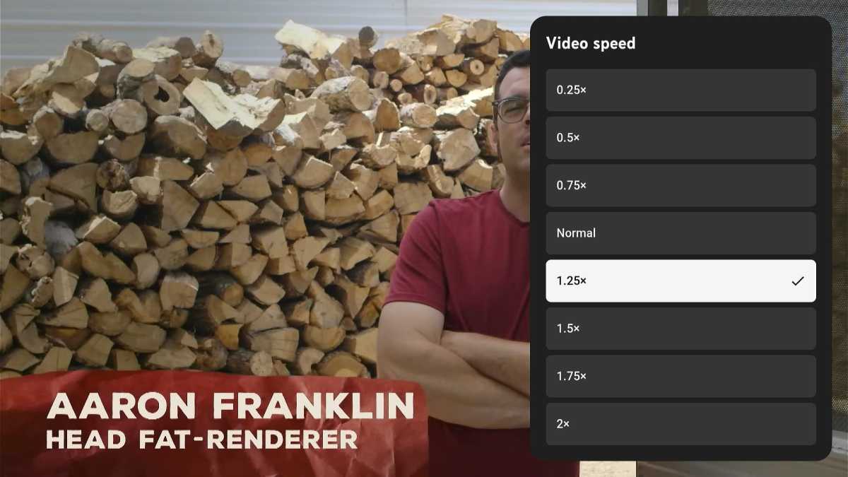 YouTube speed controls on TV
