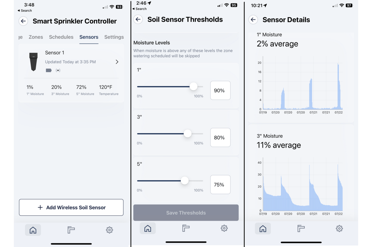 Moen Smart Sprinkler Controller app screenshots