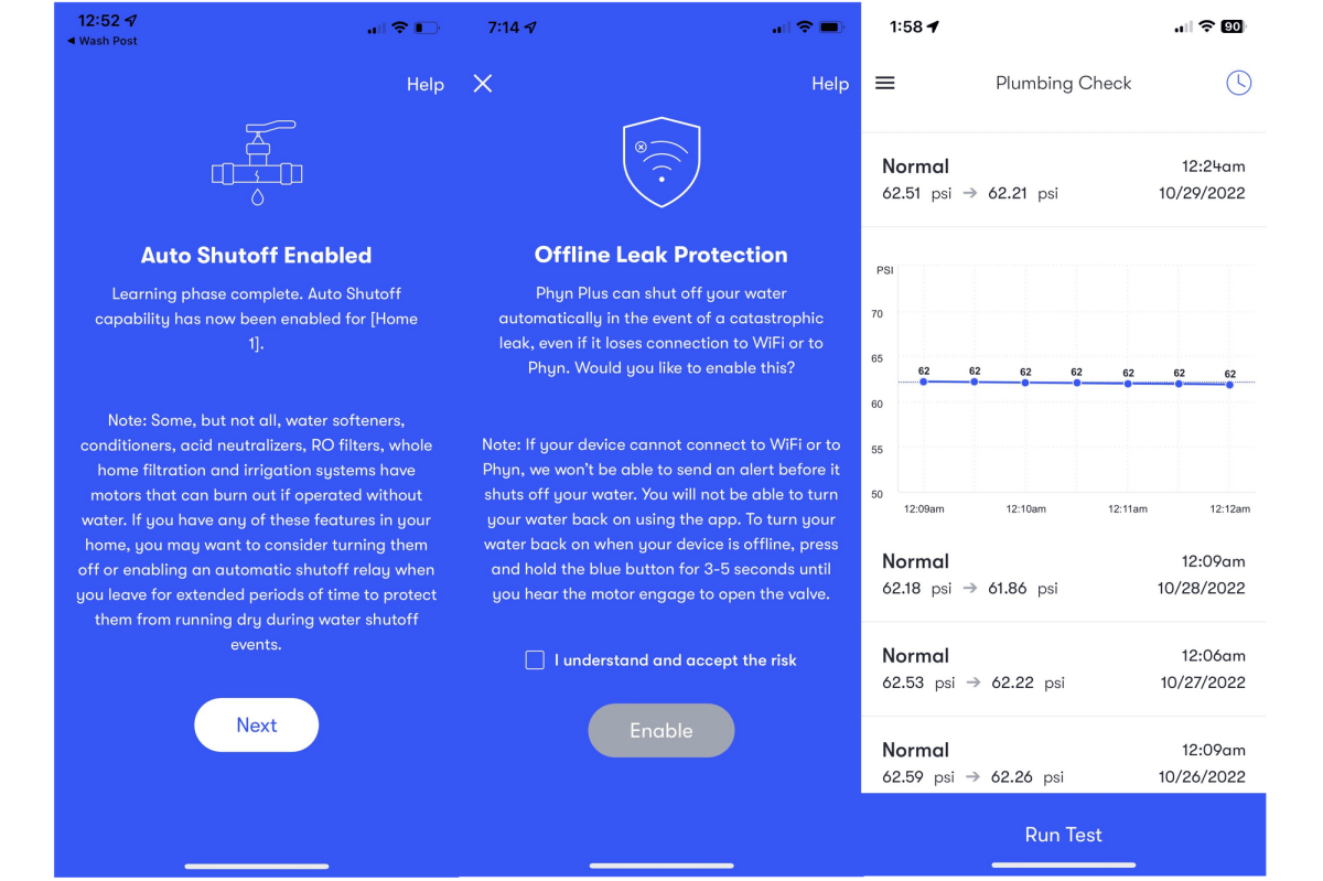 Phyn Plus app screenshots